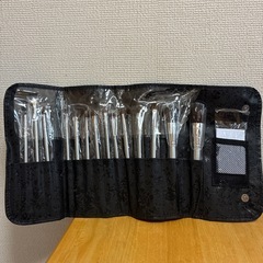 メイクブラシ収納ケース ブラック 14本セット メイクポーチ　花柄の画像
