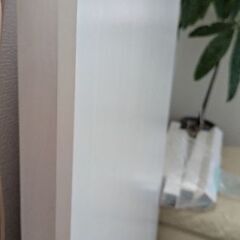 天然木　白いダイニングテーブル（テーブルのみ）の画像