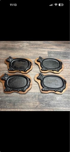 ステーキ皿　1人用鉄板　牛　4セット