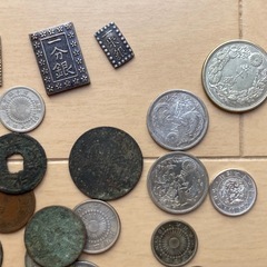古銭 銀貨や銅貨二分金 一分銀 一朱銀 天保通宝などの画像