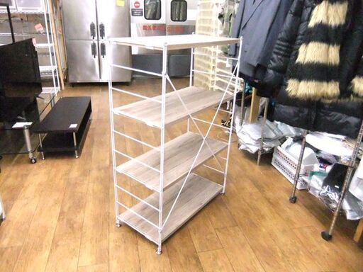 4段シェルフ オープンシェルフ 幅83cm ラック ホワイト 収納棚 収納家具 棚 札幌市厚別区 厚別店