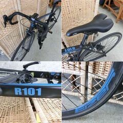 ロードバイク 変速付き ブラック Eizer R101 黒×青 700×23C 自転車 アイゼル 14段変速 T7713050 札幌 西野店の画像