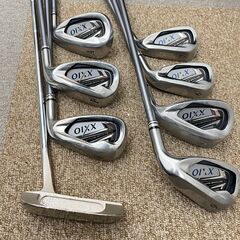 ji5341N ゴルフ 2セット adabat munsincwear XXIO mizuno PFW-101 ミズノ アイアン ドライバー 右利き 42本 キャディバックの画像