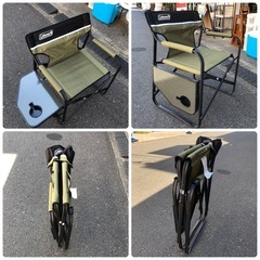 テーブル付き デッキチェア キャンピングチェアの画像