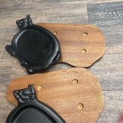 新品未使用　ステーキ皿　1人用鉄板　牛　3セットの画像