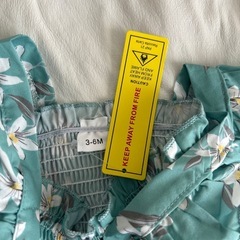 新品◆3〜6M 帽子付きフリフリロンパース◆の画像