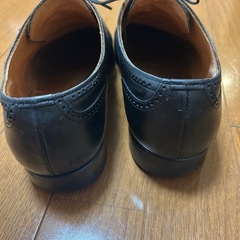 スコッチグレイン　ブラックレザー　革靴の画像