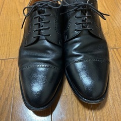 スコッチグレイン　ブラックレザー　革靴の画像