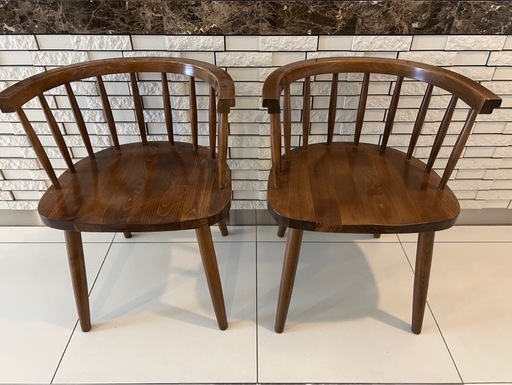 NOCE 天然木　チェアセット　ラウンドチェア　木製チェア　ヴィンテージ風