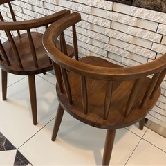 NOCE 天然木　チェアセット　ラウンドチェア　木製チェア　ヴィンテージ風の画像