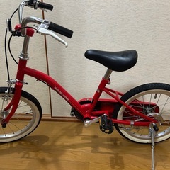 美品　キッズ16インチ自転車　赤の画像