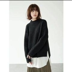 新品未使用★YECCA VECCA（イェッカ ヴェッカ）・シャツレイヤードロングニット （ブラック）定価10890の画像