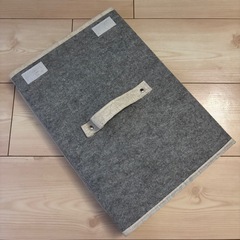 フタ付き収納ボックス グレーの画像