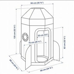 IKEAダンボール工作　ロケット製作済みの画像