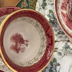 NIKOニッコーダブルフェニックス赤山水カップ・ソーサー2客セットの画像