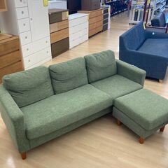 ★ジモティ割引あり★【リユースのサカイ野々市店】A-212　ソファー グリーン W(幅)170×D(奥行き)70×H(高さ)70cmの画像