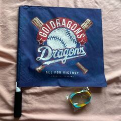 Dragons　中日ドラゴンズ　応援グッズ　応援バット　応援フラッグ　リストバンド　ヘルメット　ストラップ　消しゴム　６setの画像