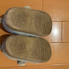 靴　13.5cm コーデュロイ　水色の画像