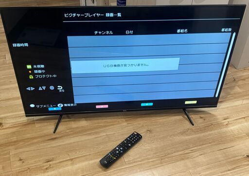 4K 液晶 テレビ TCL 43K600U ［43V型/4K対応 2019年製 【中古】
