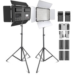 LEDビデオ照明ライトキット SAMTIAN 2パック600AS二色3200K-5600K色温度と調光可能の画像