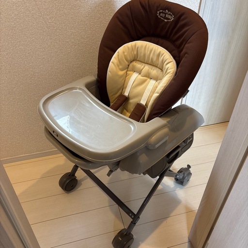 【JTC】ハイローチェア♡電動スウィング♡ベビーチェア♡バウンサー♡ブラウン