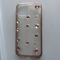 iPhone15ケース🌸ピンクストーン付きデザインの画像