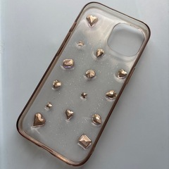 iPhone15ケース🌸ピンクストーン付きデザインの画像