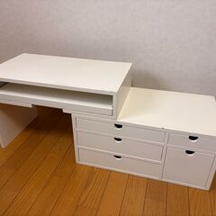 伸長式木製収納棚（幅55〜103×奥行30×高さ36.5cm）の画像