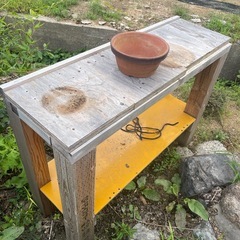 結構ガッチリとした木材の棚　手作りしました🥰の画像