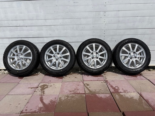 BRIDGESTONE（ブリヂストン）スタッドレスタイヤ 155/65R14 アルミホイール付き 4本セット 溝あり