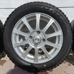 BRIDGESTONE（ブリヂストン）スタッドレスタイヤ 155/65R14 アルミホイール付き 4本セット 溝ありの画像