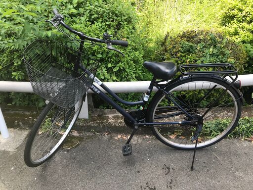 リサイクルショップどりーむ鹿大前店　No.448　27インチ　ダイナモタイプライト付き　鍵付き　6段切替付き♪　紺色　シティサイクル