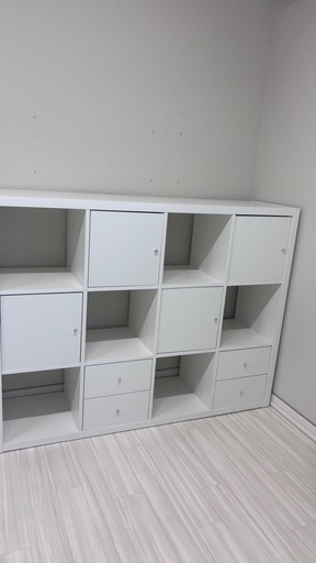 IKEA  カラックス　シェルフ　ホワイト　引き出し　扉