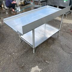 ステンレス製 ソイルド作業台 シンク 水切り台 W1500×D750×H860 厨房 厨房機器 店舗 店舗用品 食洗機用作業台 Y2252の画像
