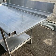 ステンレス製 ソイルド作業台 シンク 水切り台 W1500×D750×H860 厨房 厨房機器 店舗 店舗用品 食洗機用作業台 Y2252の画像