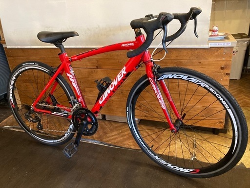 【CANOVER ADONIS前後タイヤ・チューブ新品！】アルミフレーム　2×7速　700×25cロードバイク　レッド