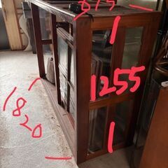 ガラス棚　アンティーク　引き戸　カフェなどされる方　の画像