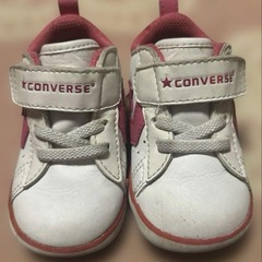 CONVERSE ベビーシューズ 12.0センチ　 ホワイト/ピンクの画像