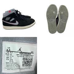 180101 NIKE ナイキ スニーカー AIR JORDAN 1 Mid Black RED 554724-060  27.5 ブラック/レッド [0000000001091]の画像