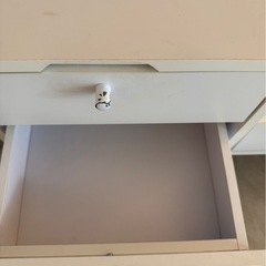 ドレッサーテーブル　サイドテーブル　ガラステーブル　ホワイトの画像