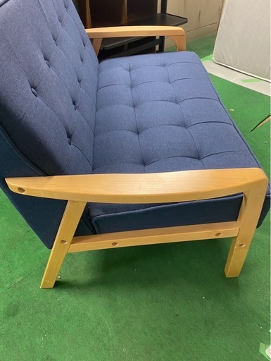 2人掛け コンパクトソファ 　ニトリ ルッキ2　ファブリックソファ　ブルー