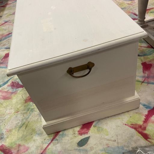 ベンチ型木箱　ホワイト　【輸入家具】