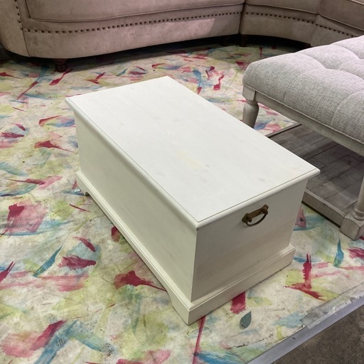ベンチ型木箱　ホワイト　【輸入家具】