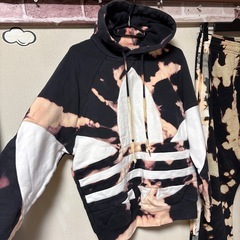 125・古着・adidas・派手リメイクスウェットセトア風上下・M程の画像