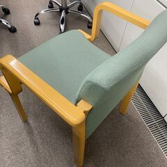 パブリック株式会社 グリーン 椅子 デスクチェア 布地 4脚 セット