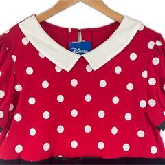 極美品 BELLEMAISON ベルメゾンネット 水玉 春夏 SS ワンピース ポリエステル レッド レディース L ミニーマウス　ディズニー【古着】【中古】の画像