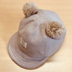 くま耳梵天ソフトキャップ（ベージュ）48cmの画像