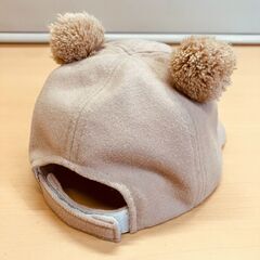 くま耳梵天ソフトキャップ（ベージュ）48cmの画像