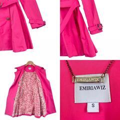 美品 EMIRIAWIZ エミリアウィズ 無地 秋冬 AW トレンチコート ポリエステル ピンク レディース S【古着】【中古】の画像