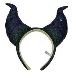 186000 Disney ディズニー 美品 マレフィセント カチューシャ 黒紫 グリッター [0000000001111]の画像